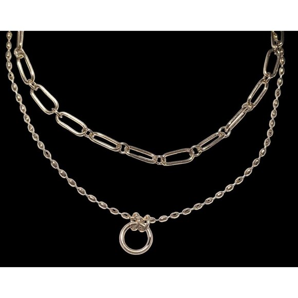 Halogen Layered Gold Chain Paperclip Necklace - Picture 2 of 8